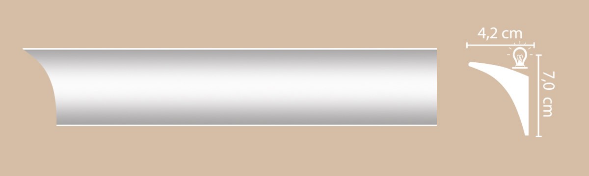 Плинтус потолочный DECOMASTER D209 ДМ (70*42*2000мм)